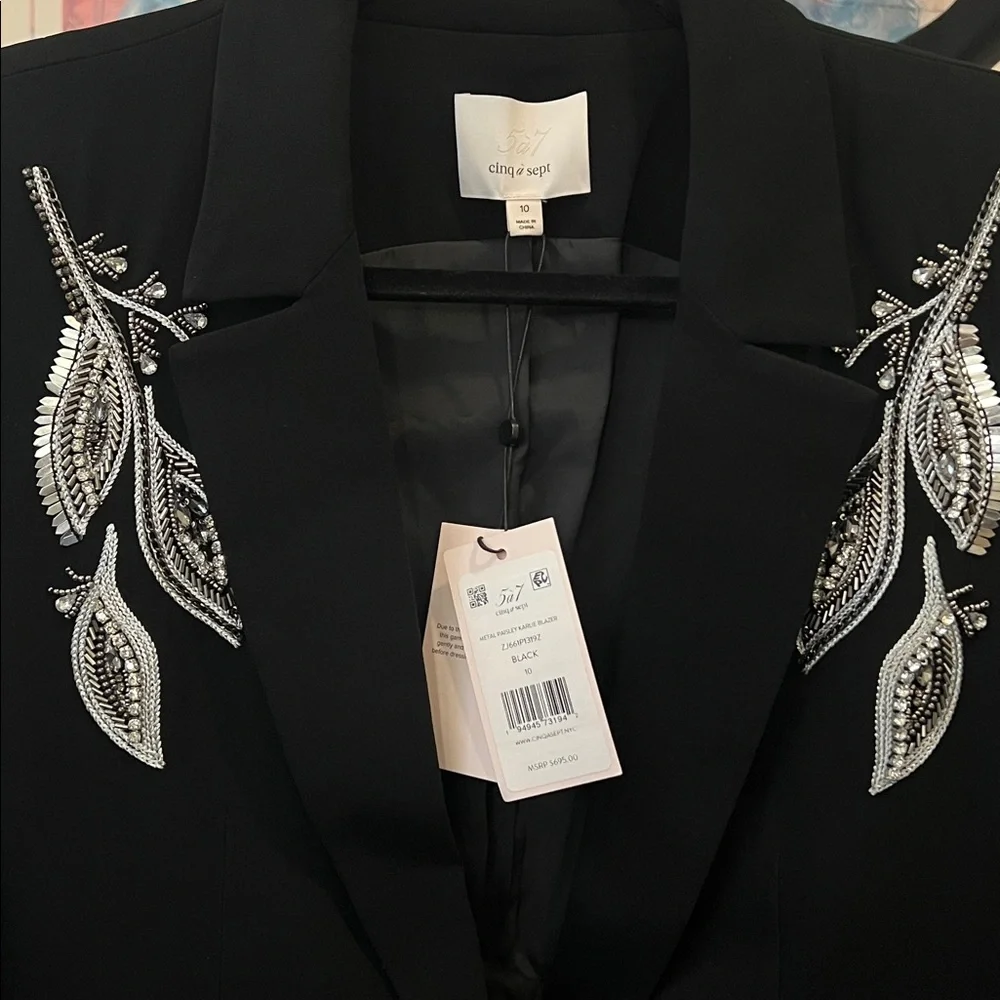 Cinq a Sept Karlie Beaded Paisley Blazer - Picture 7 of 8